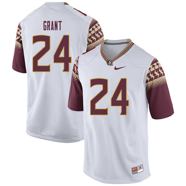Men #24 Anthony Grant Florida State Seminoles College Football Jerseys Sale-White - Click Image to Close